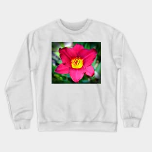 Vibrant Red Lily Crewneck Sweatshirt